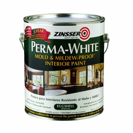 Zinsser Interior Paint, Eggshell, water Base, White, 1 gal 02771